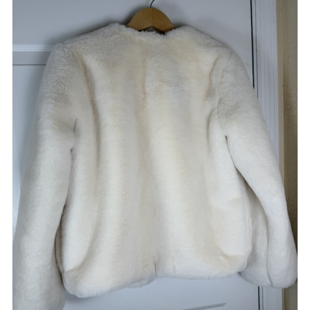 Y2K Glam Retro Mob Wife Indie Sleaze Twee Forever 21 Junior L Faux Fur Jacket - Picture 6 of 8